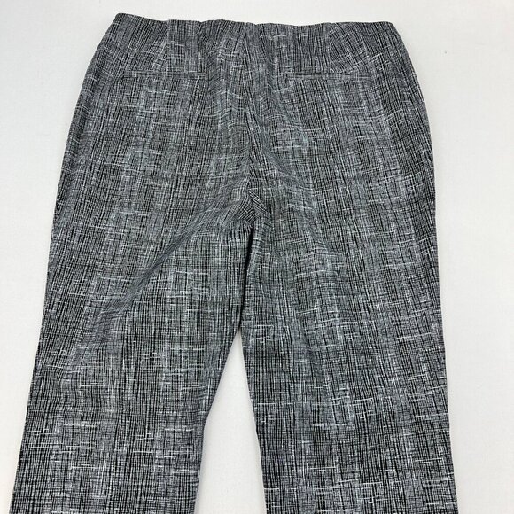 Alfani Womens Black/White Print Mid Rise Straight Dress Pants Sz 14 Stretch - Picture 6 of 9